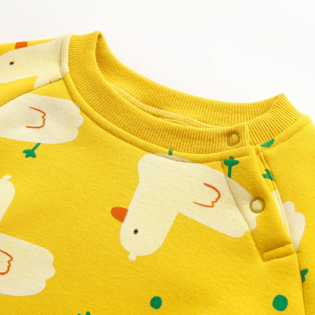 Sanlutoz đứa bé Áo Liền Quần Tay Dài Chất Liệu Cotton In Họa Tiết