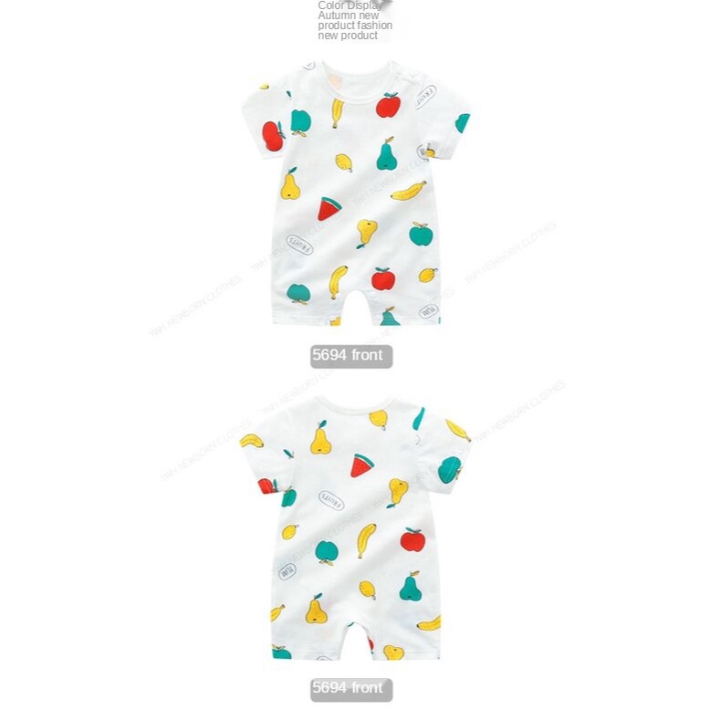 Bộ Áo Liền Quần Cotton In Hoạt Hình One piece Dễ Thương Cho Bé