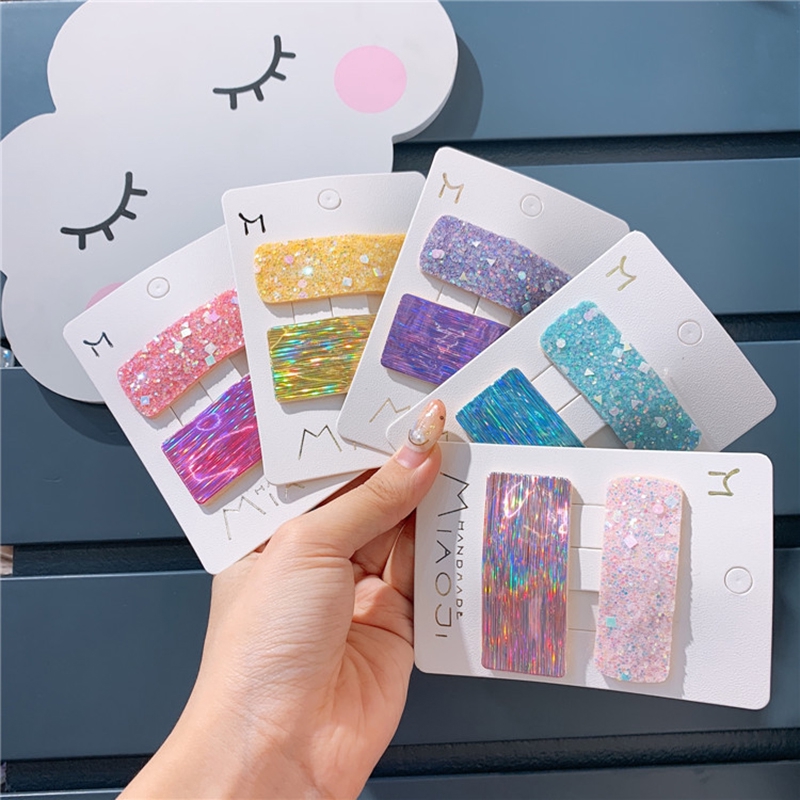 Bộ 2 chiếc kẹp tóc màu cầu vồng đáng yêu cho bé gái (Hairclips)