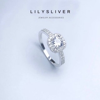 Nhẫn bạc nữ ổ đá vuông chất liệu bạc ta - Lily