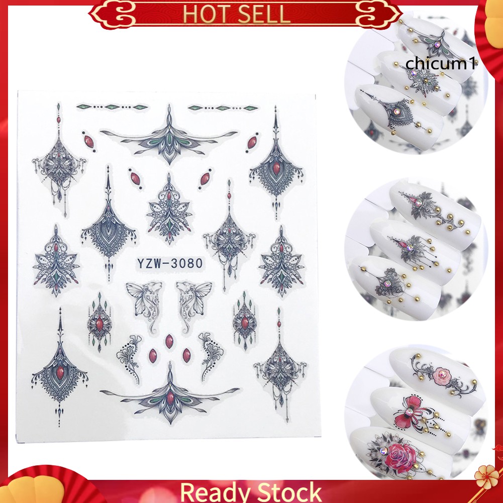 Miếng Dán Trang Trí Móng Hình Vòng Cổ Và Động Vật Thời Trang