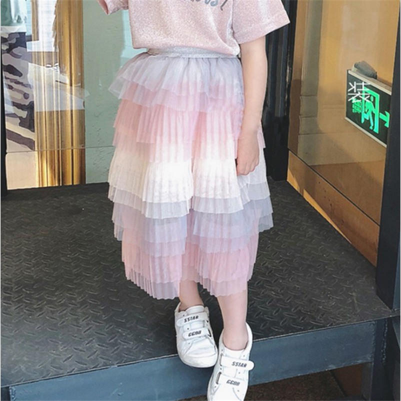 Chân váy dáng dài xếp ly phong cách Hàn Quốc xinh xắn thời trang cho bé gái