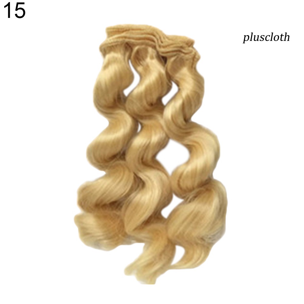 Tóc Giả Uốn Xoăn Màu Trơn 15cm Cho Bé Gái