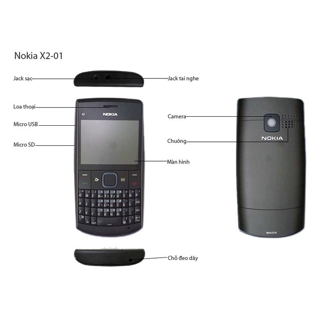Điện thoại độc cổ NOKIA x2-01 giá rẻ nghe gọi tốt -bảo hành 12 tháng