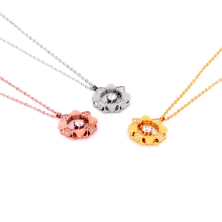 Dây chuyền nữ titan cao cấp hình trái tim đính đá siêu đẹp, bền màu, chuẩn thời trang