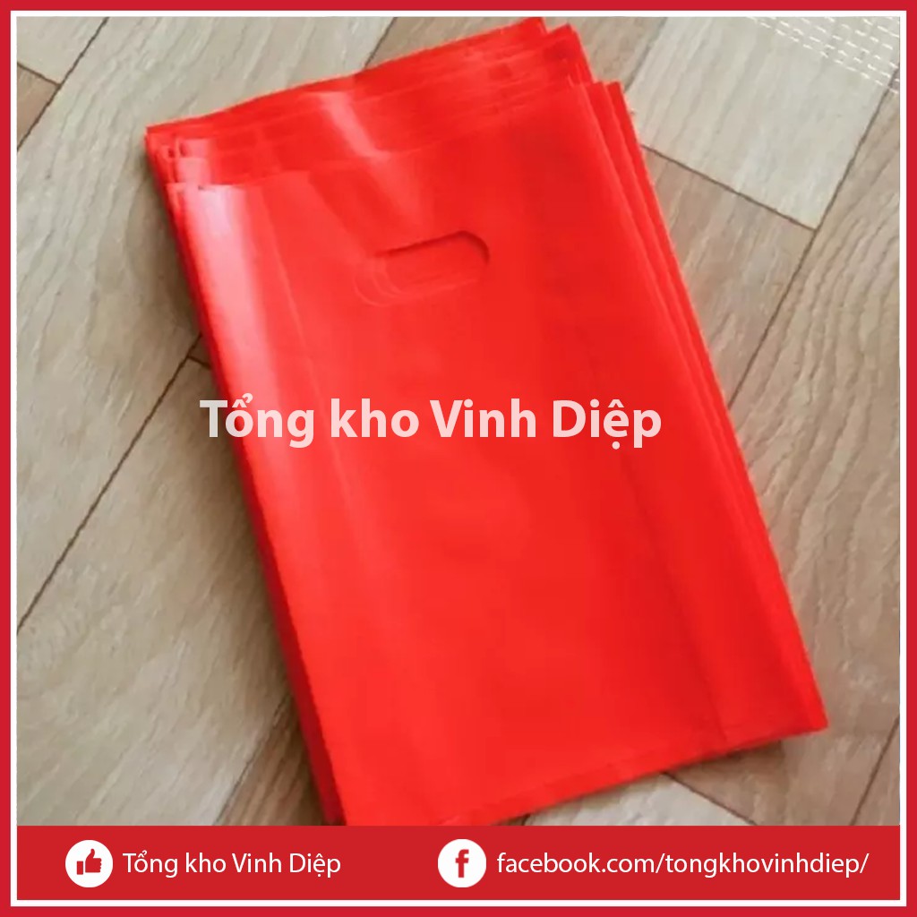 1kg túi nilon HD đỏ đựng hàng chất dày dùng làm túi đựng đồ, đựng quà biếu - 3 size