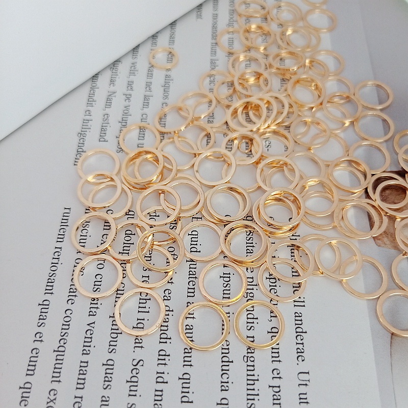 Bộ 10 Vòng Đồng 14K Đóng Kín Hình Tròn Màu Vàng Chuyên Dụng Cho Làm Vòng Tay/Dây Chuyền/Trang Sức diy