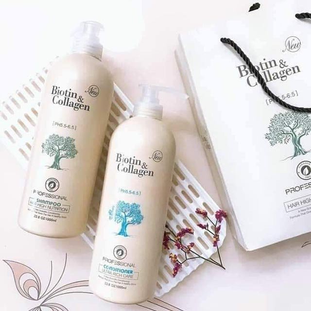 Cặp 2 Dầu gội xả phục hồi và kích thích mọc tóc Biotin &amp; Collagen loại chuẩn