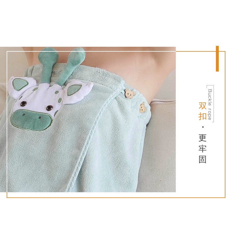 Khăn Tắm Dạng Váy Tắm Bằng Cotton Dày Dặn Mềm Mại Thấm Hút Tốt Không Xơ Vải Phong Cách Hàn Quốc Cho Nữ Sinh