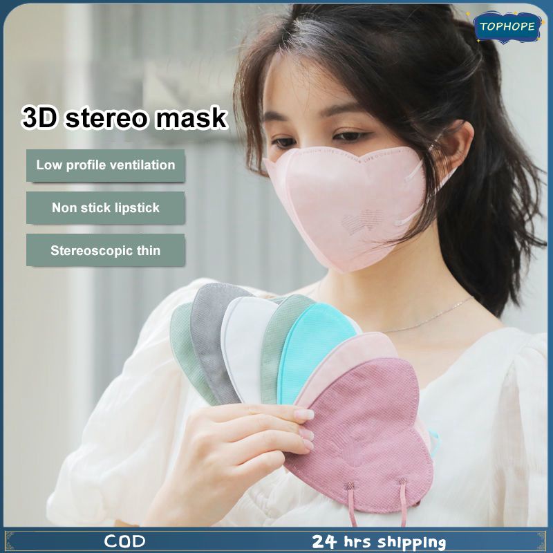 Bộ 10 khẩu trang ANNIES 3D dùng một lần màu đen trắng xám đào xanh dương hoa hồng vàng chất lượng tuyệt vời