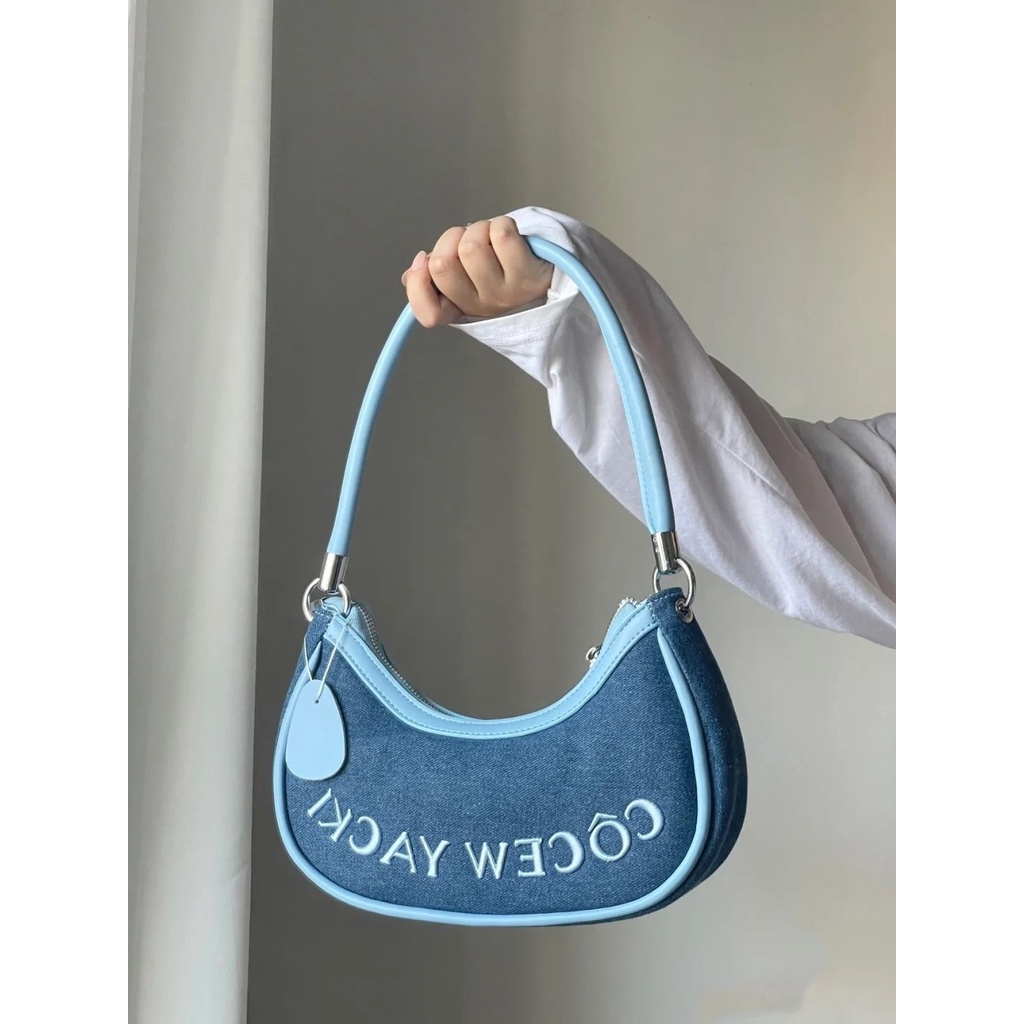 Túi Xách Đeo Vai / Kẹp Nách Chất Liệu Denim Thời Trang 2022 Mới Mẻ Cho Nữ