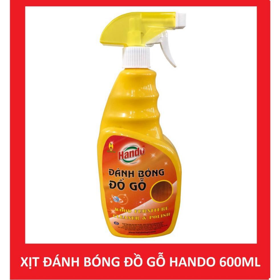 [ĐÁNH BÓNG ĐỒ GỖ] Chai xịt làm sạch và đánh bóng đồ gỗ Hando 600ml