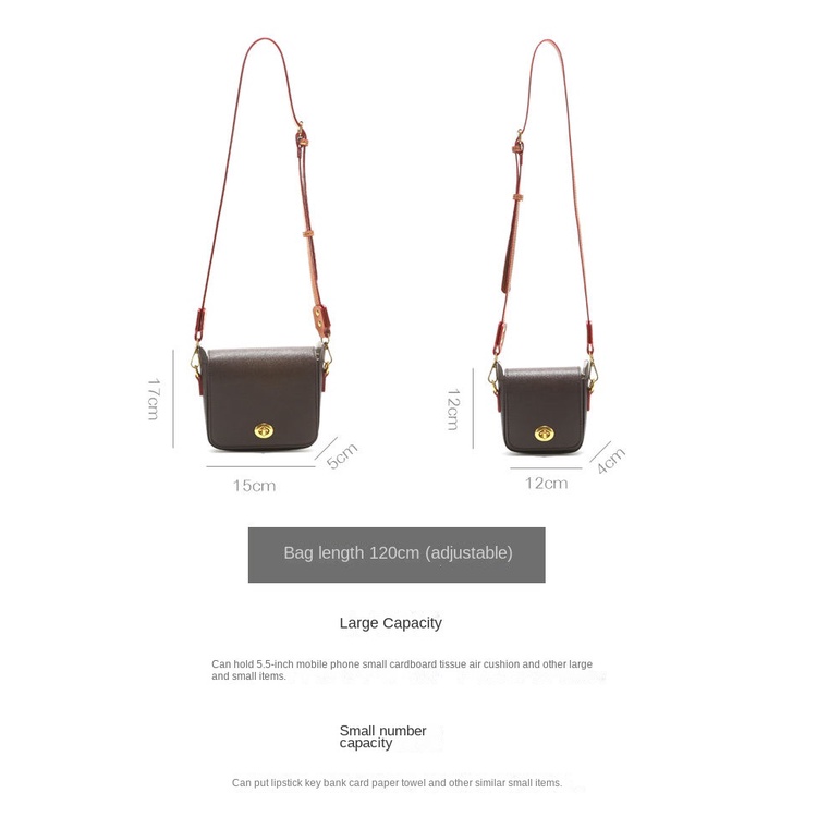 Túi Đeo Chéo Một Bên Vai Hình Vuông Cỡ Nhỏ Phong Cách Hàn Quốc Cổ Điển Thời Trang Cho Nữ