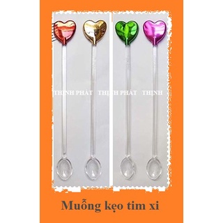 Bộ 10 muỗng cafe sinh tố hình kẹo tim xi cao cấp
