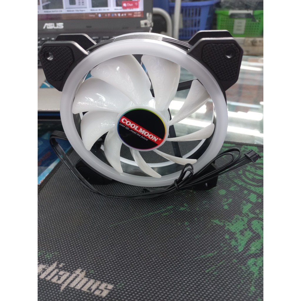 Sét 5 Quạt fan led Coolmoon RGB V2 chính hãng ( kèm bộ điều khiển HUB có led RGB đồng bộ)