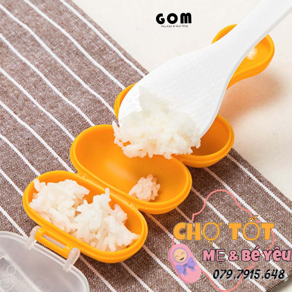 Khuôn Lắc Cơm Tạo Hình Cơm Viên Bento Cho Bé Ăn Dặm Kèm Thìa