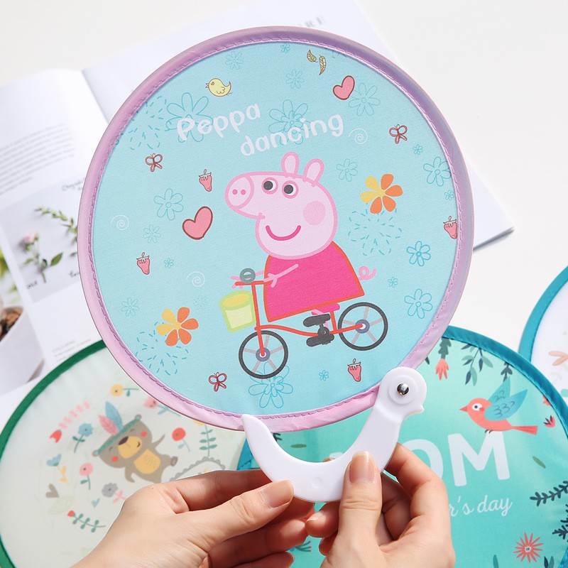 Quạt vải mini cầm tay cute gấp gọn bằng vải có tay cầm nhiều hình dễ thương | BigBuy360 - bigbuy360.vn