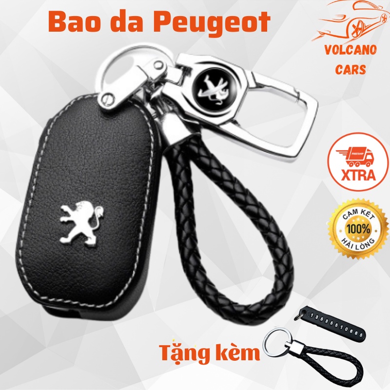 Bao da chìa khóa ô tô Peugeot bảo vệ chìa bền đẹp và chắc chắn ốp cho các loại smartkey 2008,3008,5008