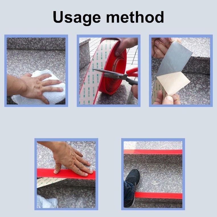 Băng keo PVC hình sóng dán bậc thang chống trơn trượt dài 100cm