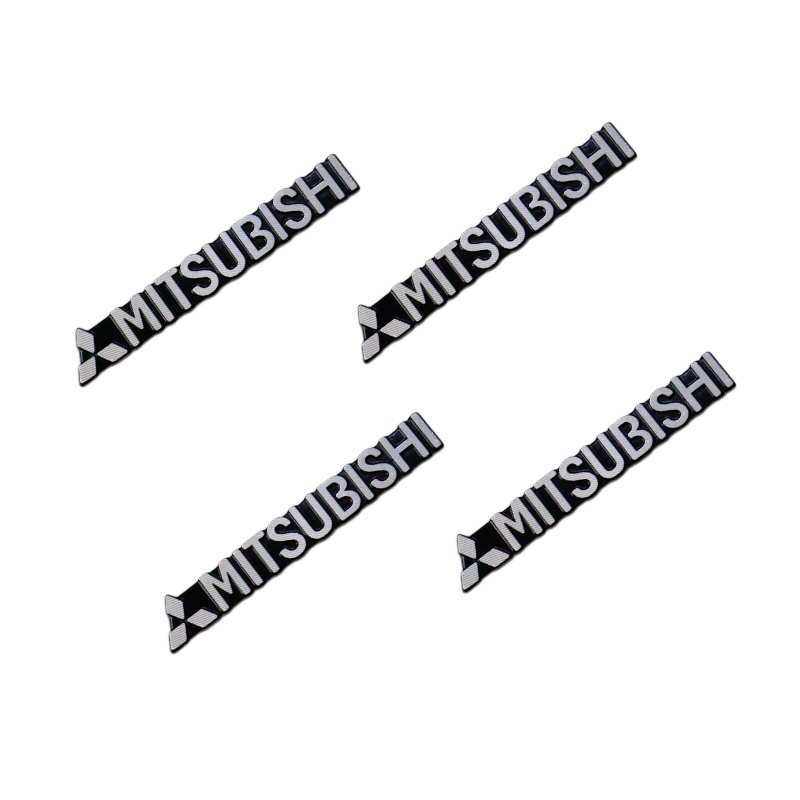 Set 4 / 10 Miếng Dán Logo Bằng Nhôm Màu Bạc Trang Trí Xe Hơi Mitsubishi Asx Outlander Xl 3 Lancer Pajero 4 l200 Lancer