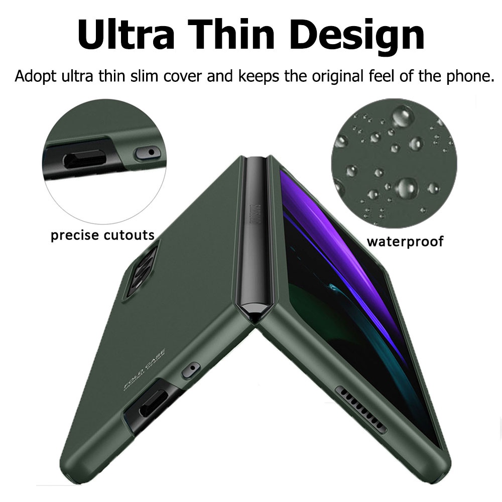 Miimall ốp điện thoại Samsung Galaxy Z Fold 3 ốp lưng,PC cứng sang trọng mờ siêu mỏng nắp gập chống sốc cho Z Fold 3 5g phong cách tối giản vỏ