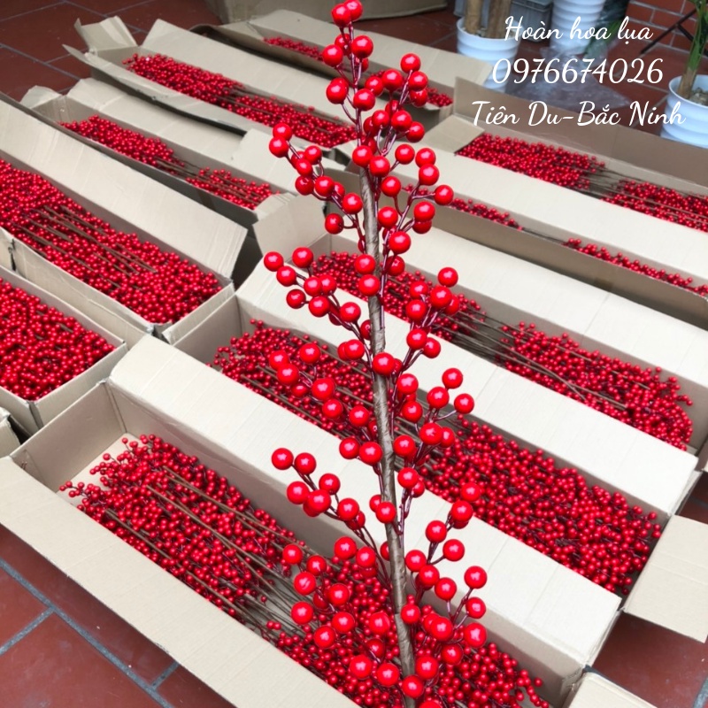 Cành Hoa Đào Đông Giả Cao Cấp, Một Cành Có 12 Nhánh Hàng Đẹp To Tròn Đều- Hoa Giả , Hoa Lụa, Hàng Nhập Khẩu