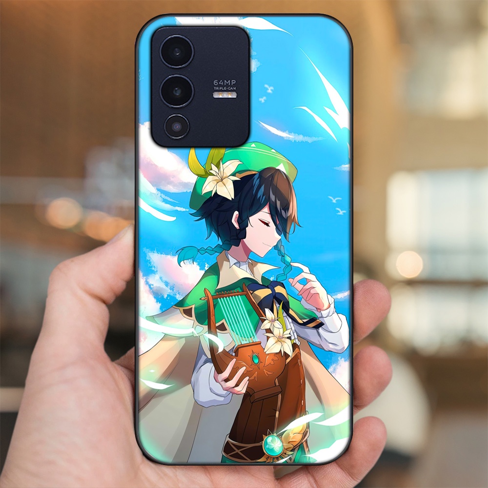 Ốp lưng Vivo V23 5G viền đen in hình Venti Genshin Impact