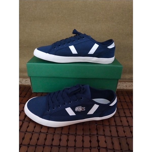 Giày thể thao cho cả nam và nữ thương hiệu Lacoste cao cấp màu xanh than
