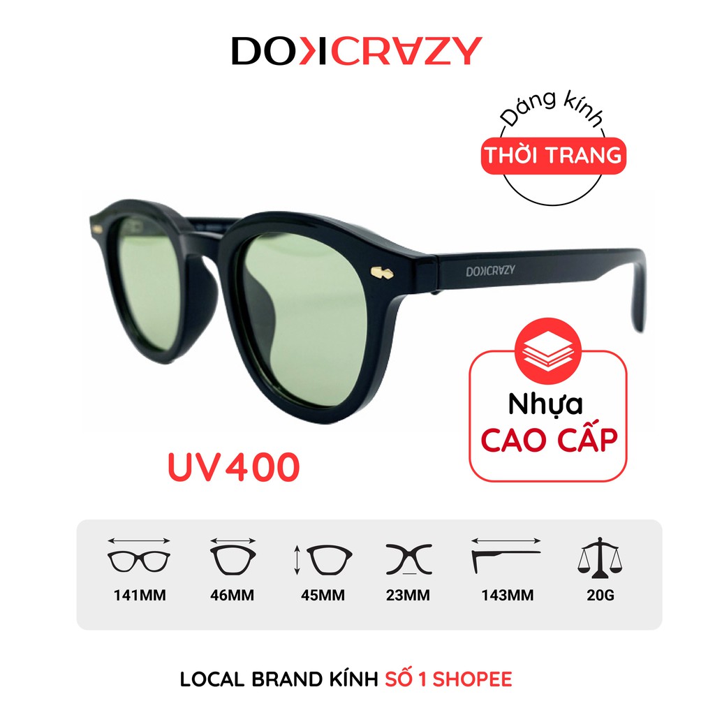 Kính râm thời trang nam nữ DOKCRAZY cao cấp chống tia UV dáng retro trendy Hàn Quốc TIGA