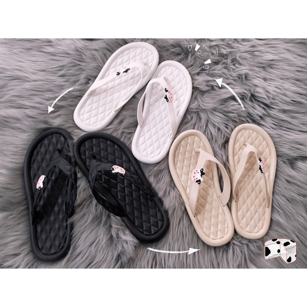 JY217 - Dép xỏ ngón hình bò sữa đáng yêu