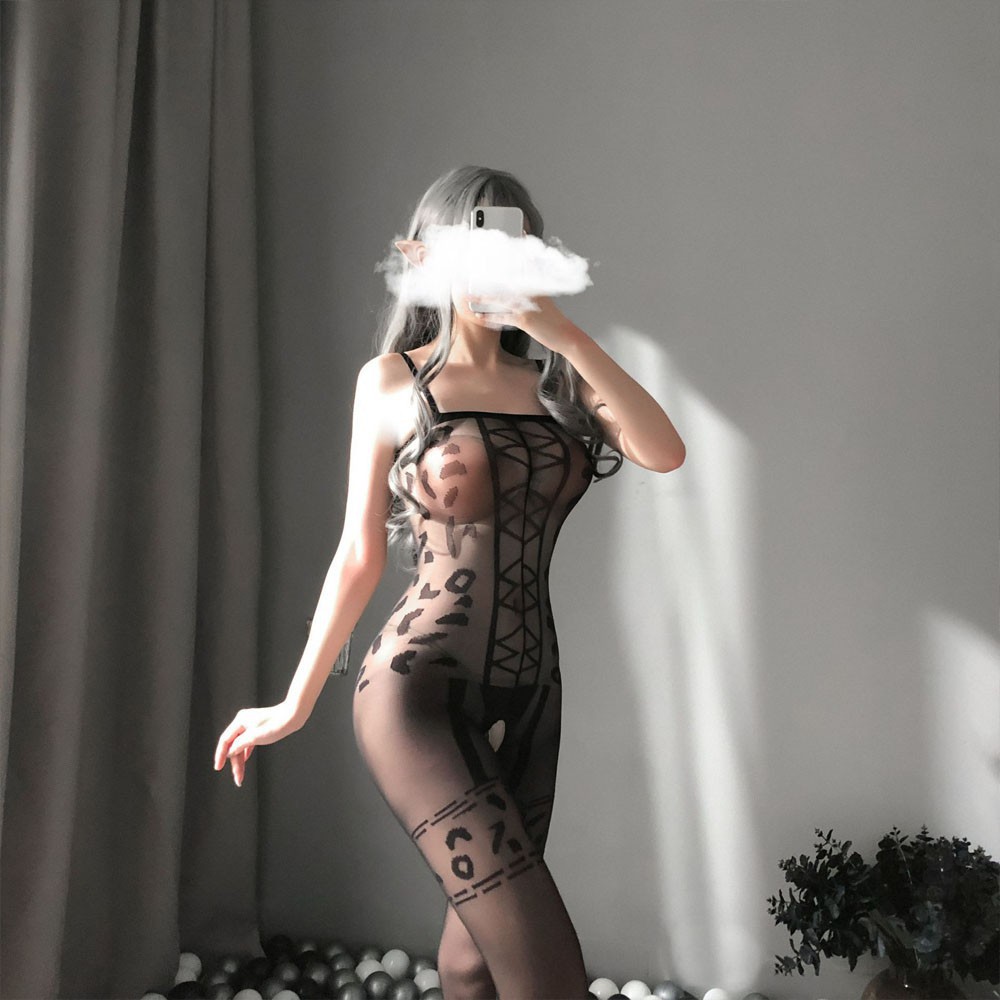 Bodysuit lưới ôm sát Lyly 8636 quần tất lướt họa tiết da báo sexy cám dỗ | BigBuy360 - bigbuy360.vn