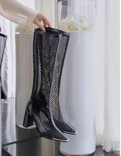 Boots Lưới Đùi Mũi Sắt [ Video e quay nhé ]
