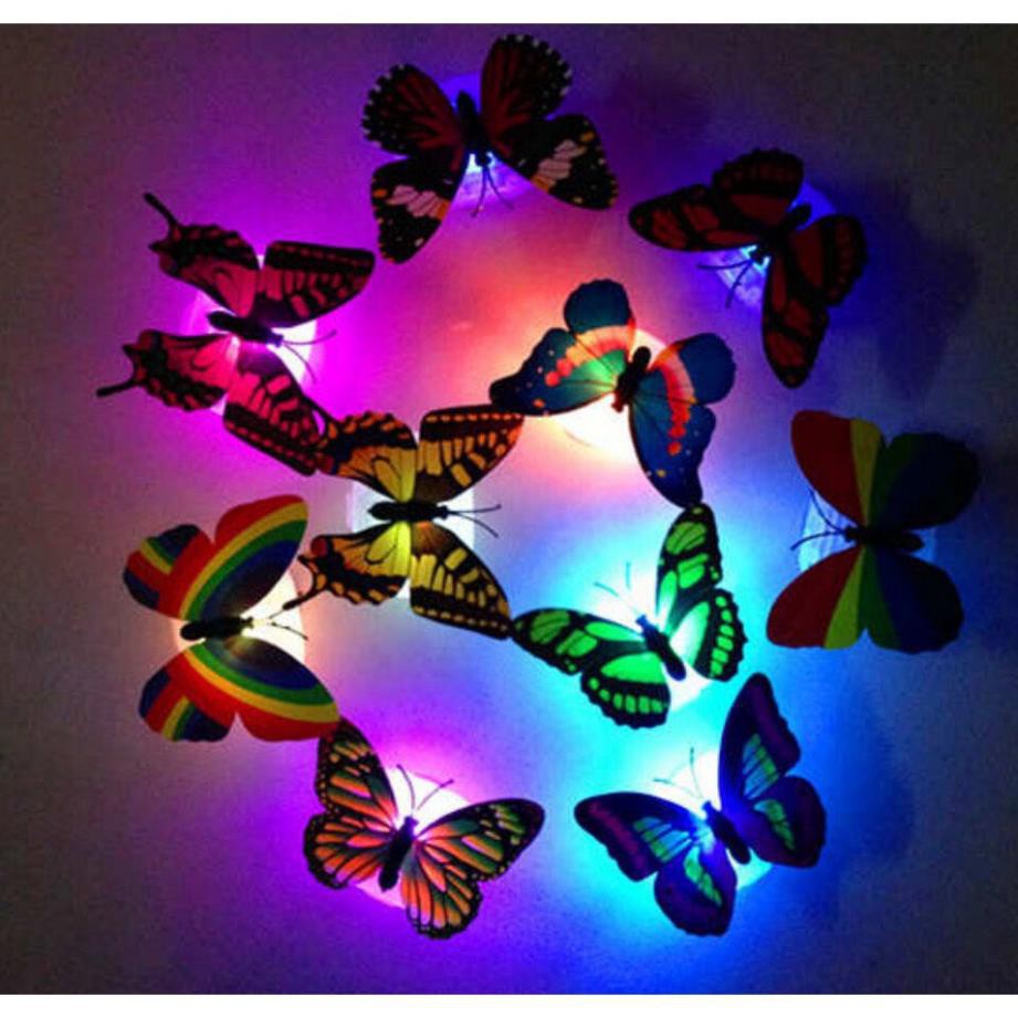 Đèn LED trang trí hình bươm bướm lãng mạn dễ thương, Bướm phát sáng
