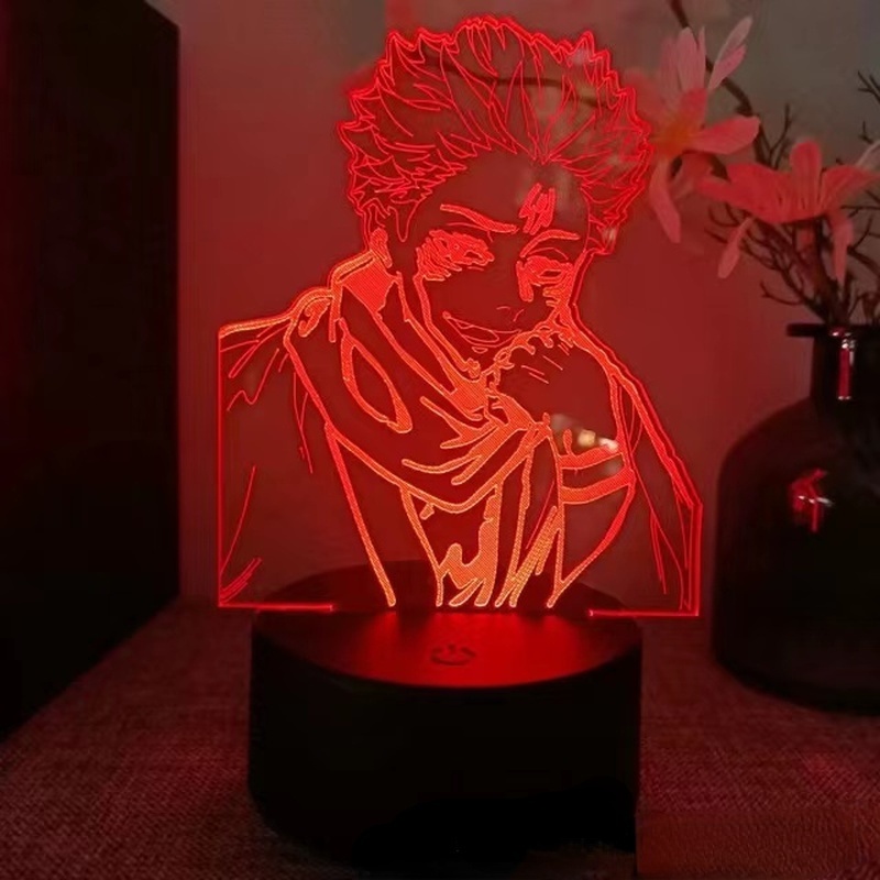 Đèn ngủ bóng LED 16/7 màu hình nhân vật phim Jujutsu Kaisen 3D bằng acrylic