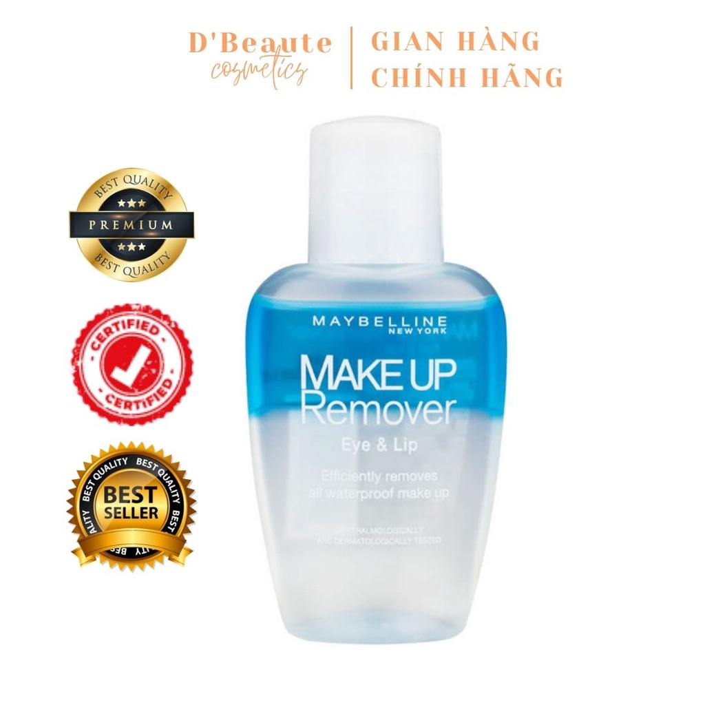 Nước Tẩy Trang Mắt và Môi Chuyên Dụng 2 lớp Maybelline New York Eye & Lip Makeup Remover 40ml - Mỹ Chính Hãng