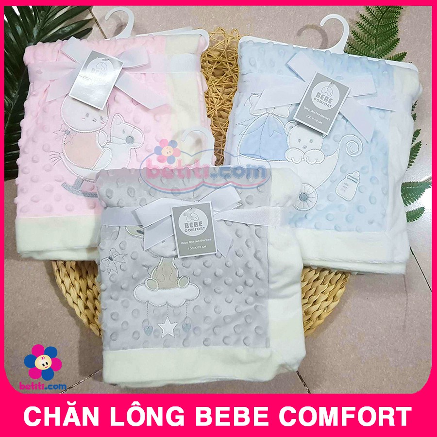 Chăn Lông Sơ Sinh, Chăn Băng Lông Bebe Comfort Siêu Mềm Cho Bé, Mềm Đắp Trẻ Em (2 Lớp),Ảnh Thật