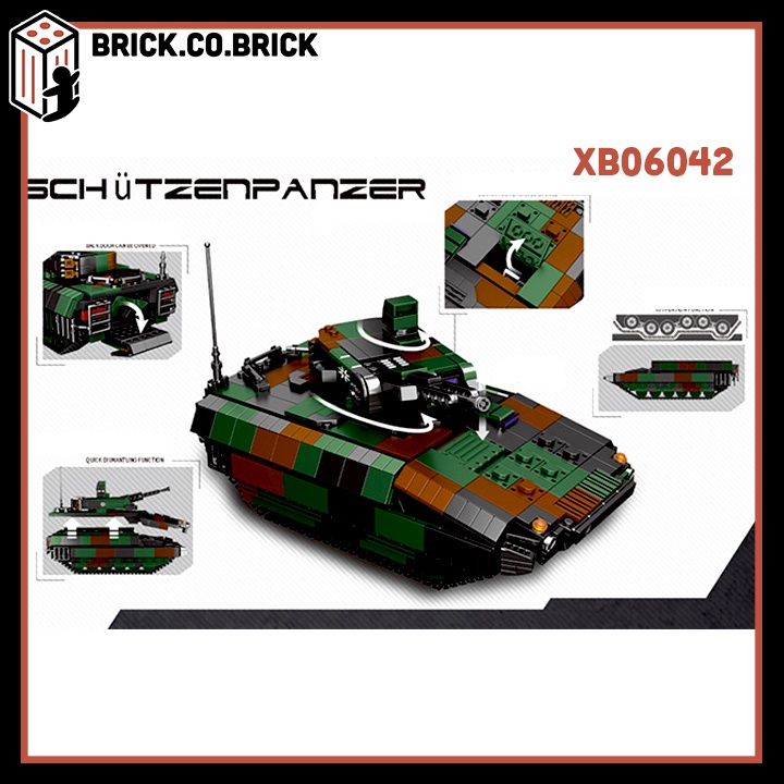Xếp Hình Xe Tăng Chiến Đấu Của Đức Schutzenpanzer German Tank 2A6 XB06042