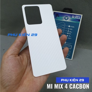 [Xiaomi Mi Mix 4] Combo dán kính chống xước Camera, dán lưng 3D vân Cacbon