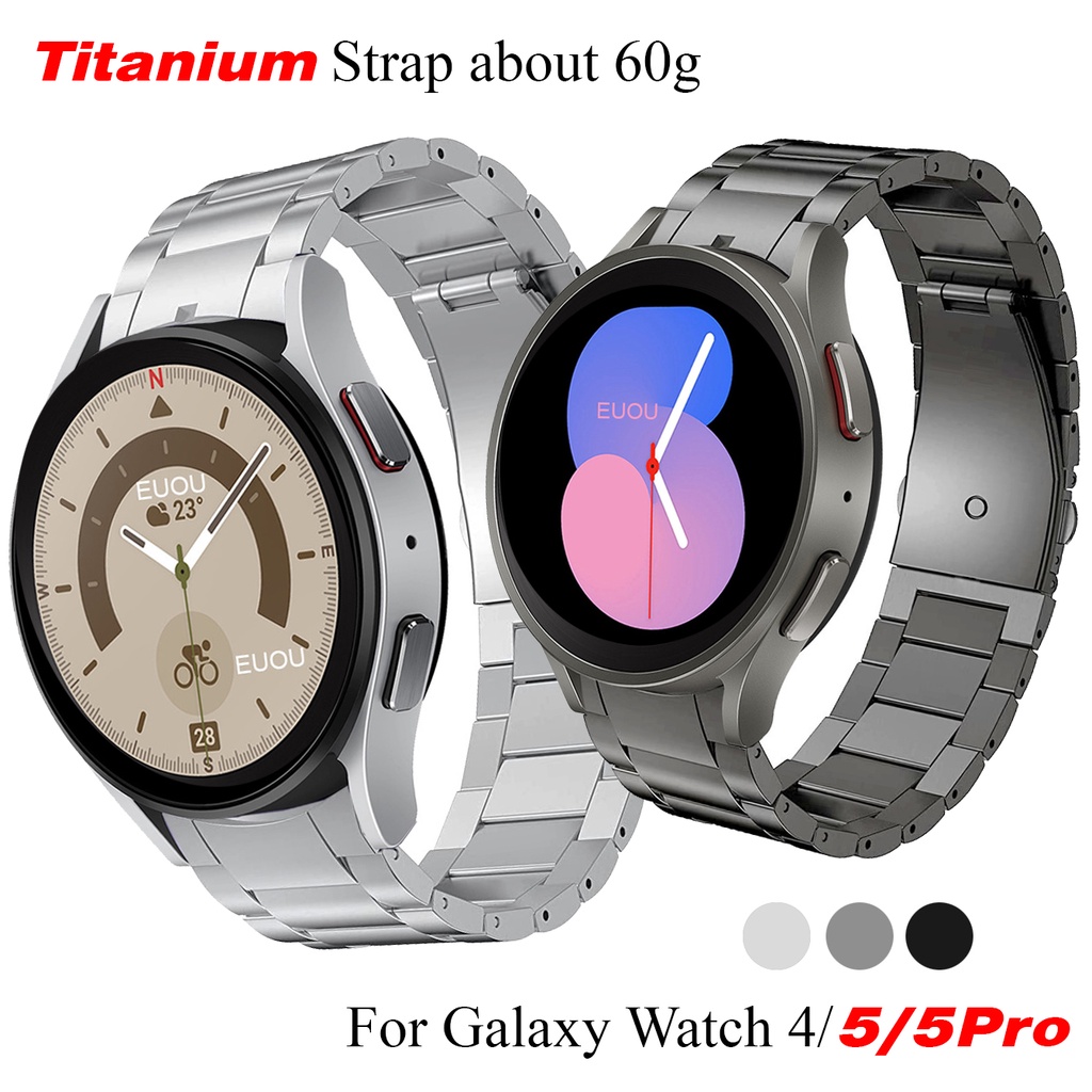 Dây Đeo Đồng Hồ Bằng Kim Loại Titan Màu Xám 46mm 42mm 40mm 44mm Cho Samsung Galaxy Watch 5 Pro 45mm