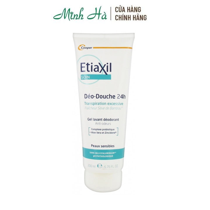 Gel tắm Etiaxil Déo-Douche 24h làm sạch và khử mùi 2 Trong 1 200ml