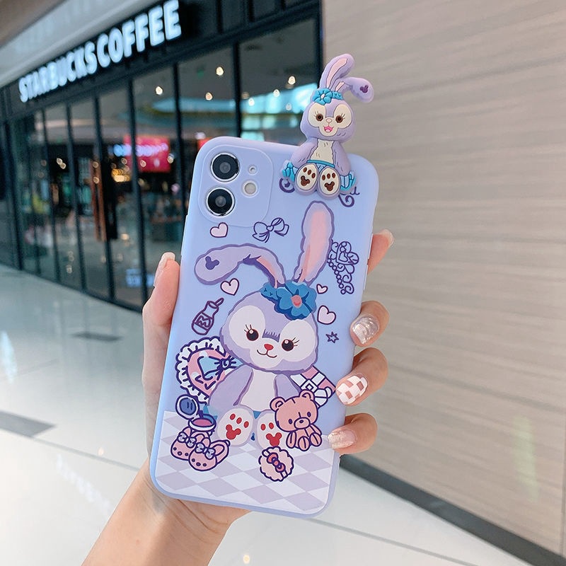 Ốp Điện Thoại Dẻo Họa Tiết Hoạt Hình Stella Kèm Gương Cho iPhone 13 14 12 11 Pro X XS Max XR 6 6S 7 8 Plus SE 2020