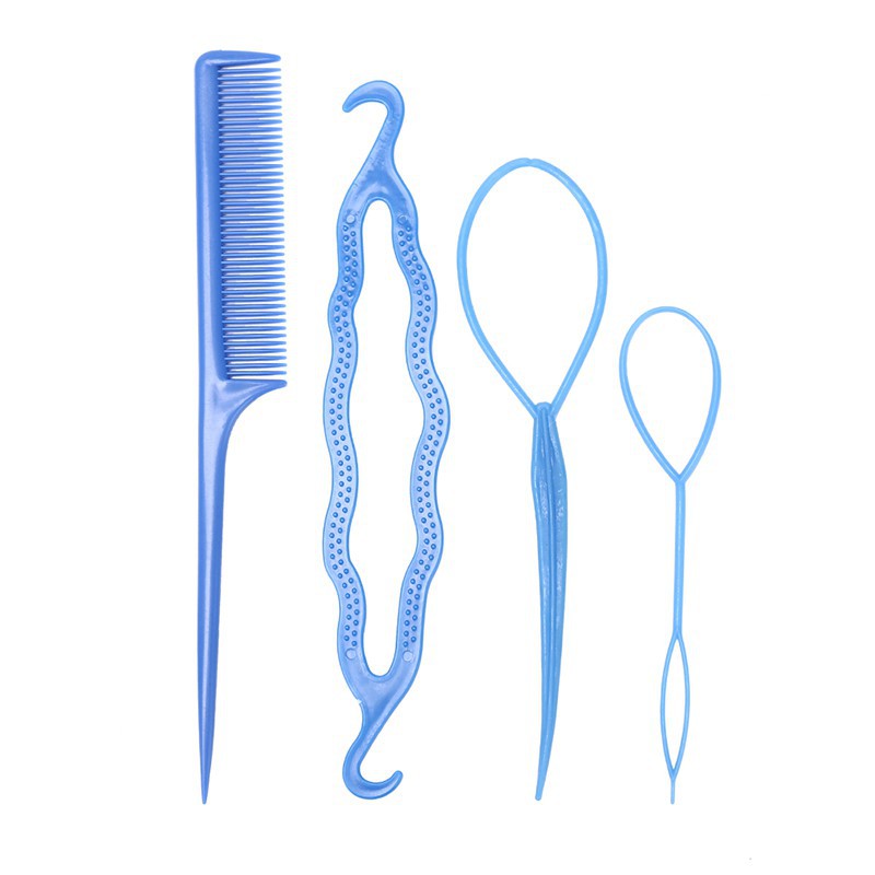 Set 4 Dây Buộc Tóc Dạng Kẹp Tiện Dụng