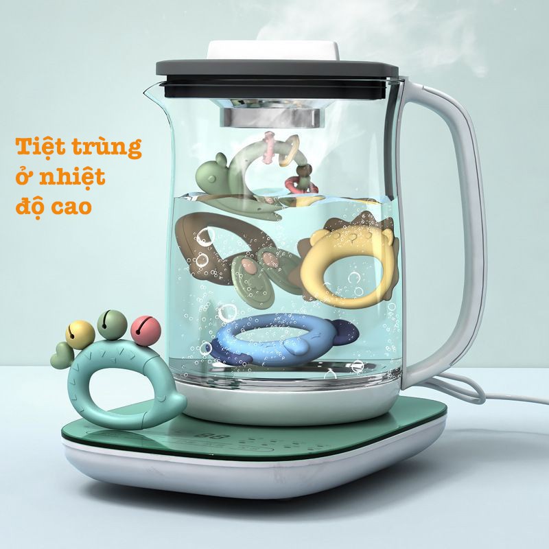 Gặm nướu cho bé, bộ xúc xắc lục lạc 9, 13 món có hộp đựng hình cá heo dễ thương, tiệt trùng được