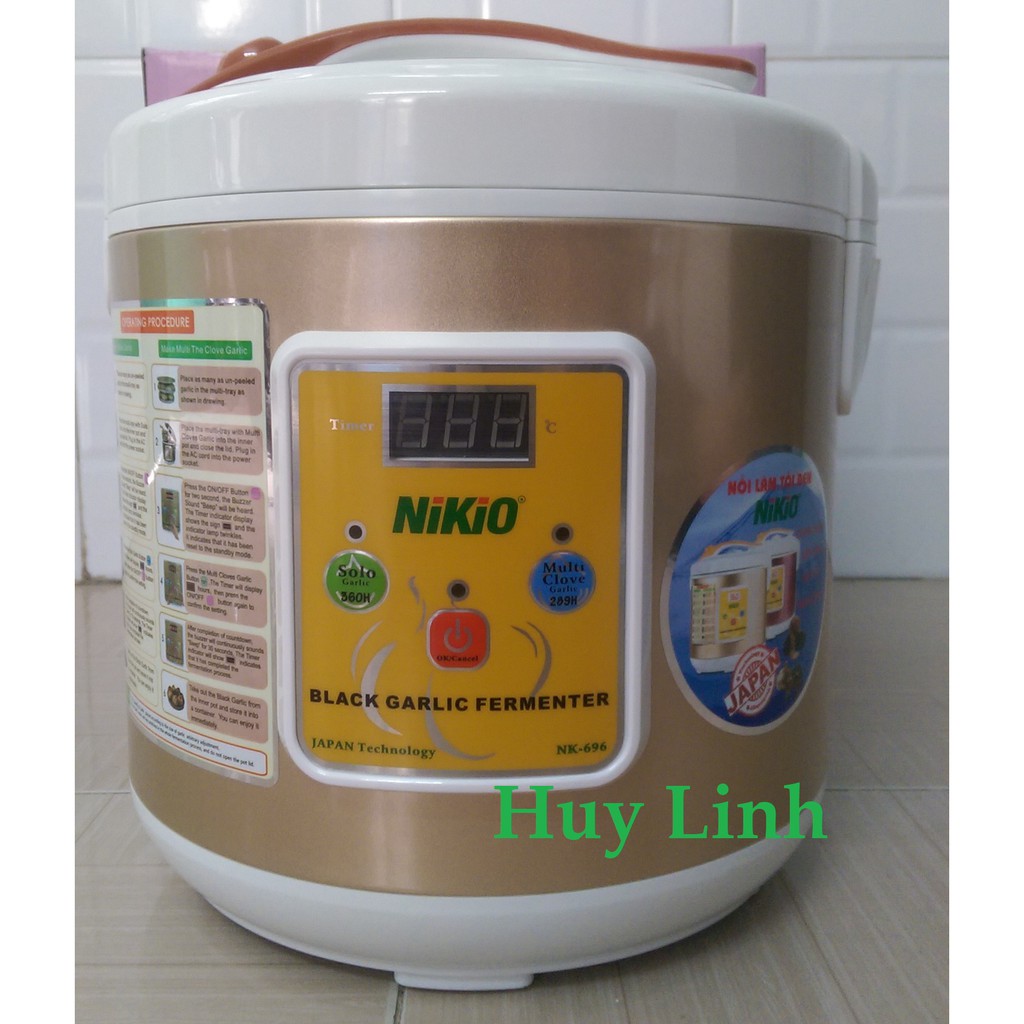 [Mã 159ELSALE hoàn 7% đơn 300K] Máy làm tỏi đen Nhật Bản Nikio NK-696 6 lít- Vàng Gold