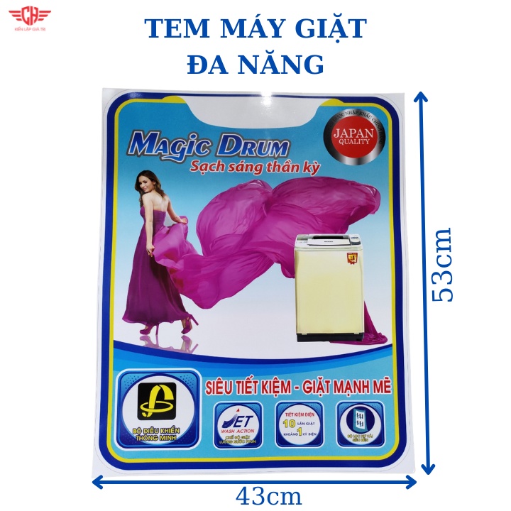 Miếng dán máy giặt đa năng - Tem máy giặt đa năng