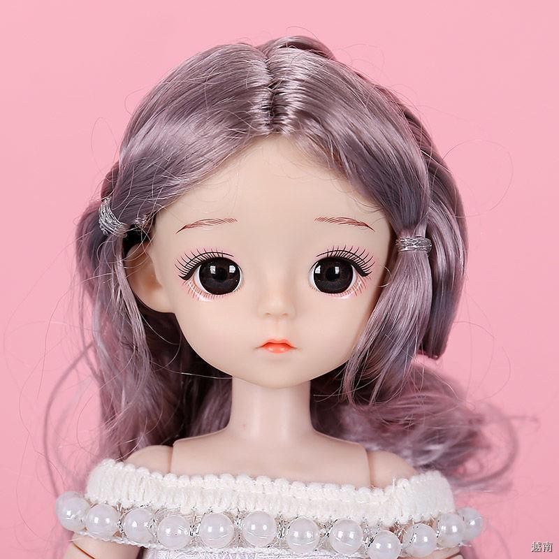 ℡℡♞Winter new 30 Cm bjd Barbie doll 3D mắt thật búp bê đồ chơi nhà gái quà tặng sinh nhật