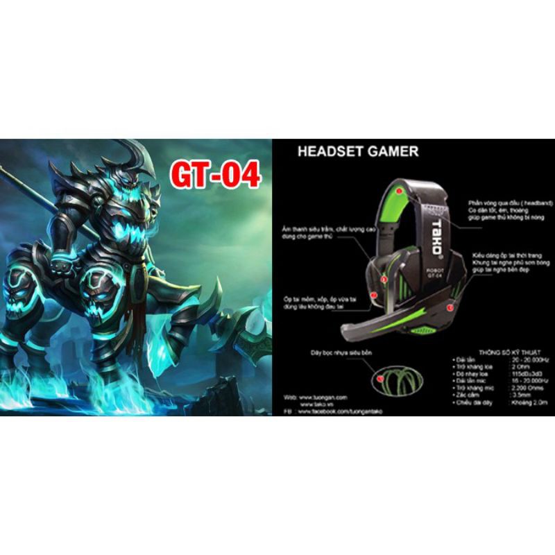 Tai Nghe Gaming Tako Robot GT-04 - Hàng Chính Hãng | BigBuy360 - bigbuy360.vn
