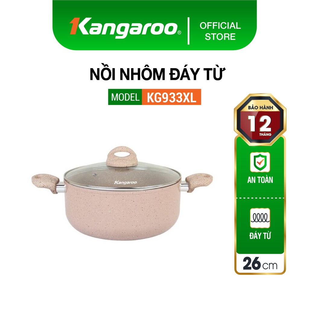 Nồi nhôm 26cm, đáy từ Kangaroo KG933XL