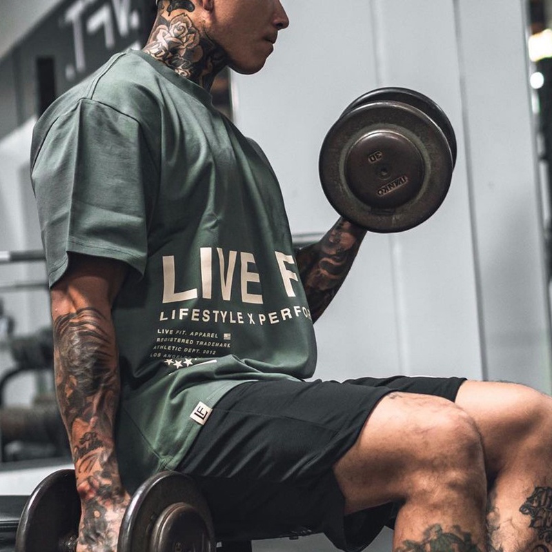 Áo Thun Thể Thao Tay Ngắn Chất Liệu Cotton Thoáng Khí Thoải Mái Thời Trang Cho Nam Size M-3XL