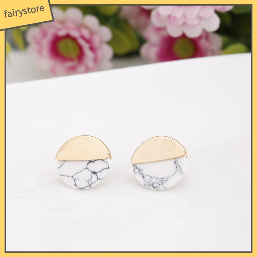 Khuyên tai bản tròn gắn đa thời trang cho nữ